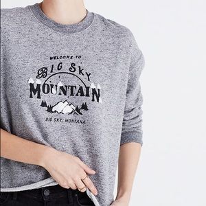 Madewell cropped cutoff big sky sweatshirt top